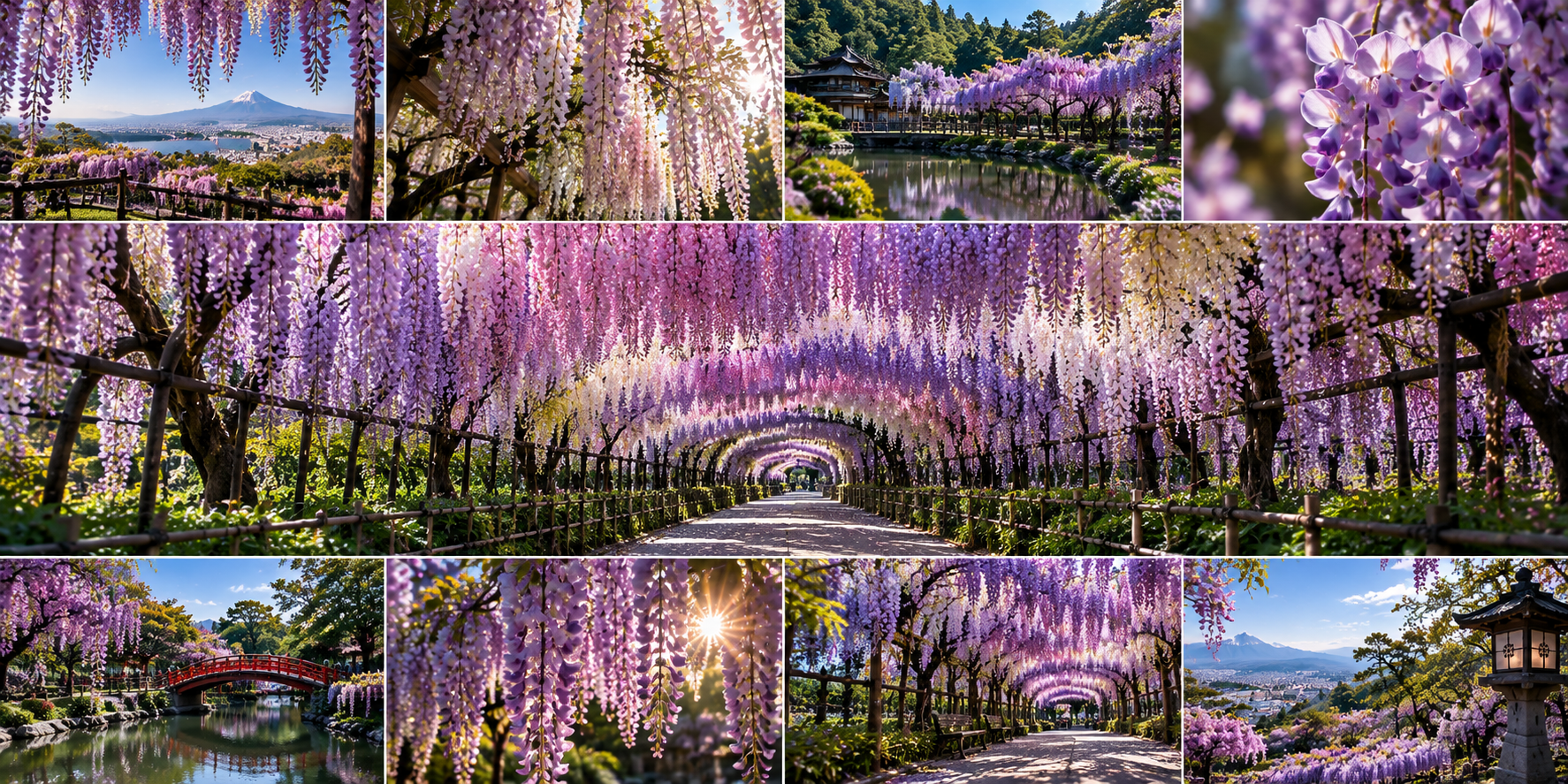 Terowongan Bunga Wisteria Jepang menghadirkan pesona bak negeri dongeng di Kawachi Fujien